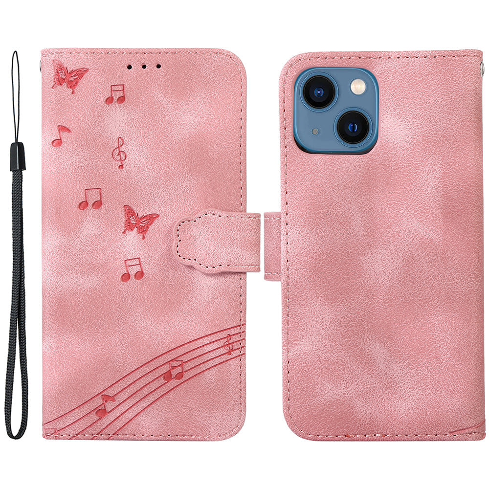 For iPhone 14 Plus PU Leather Phone Case Wallet Stand Cover with Imprinted Musical Notation Pattern For iPhone 14 Plus PU Leather Phone Case Wallet Stand Cover with Imprinted Musical Notation Pattern